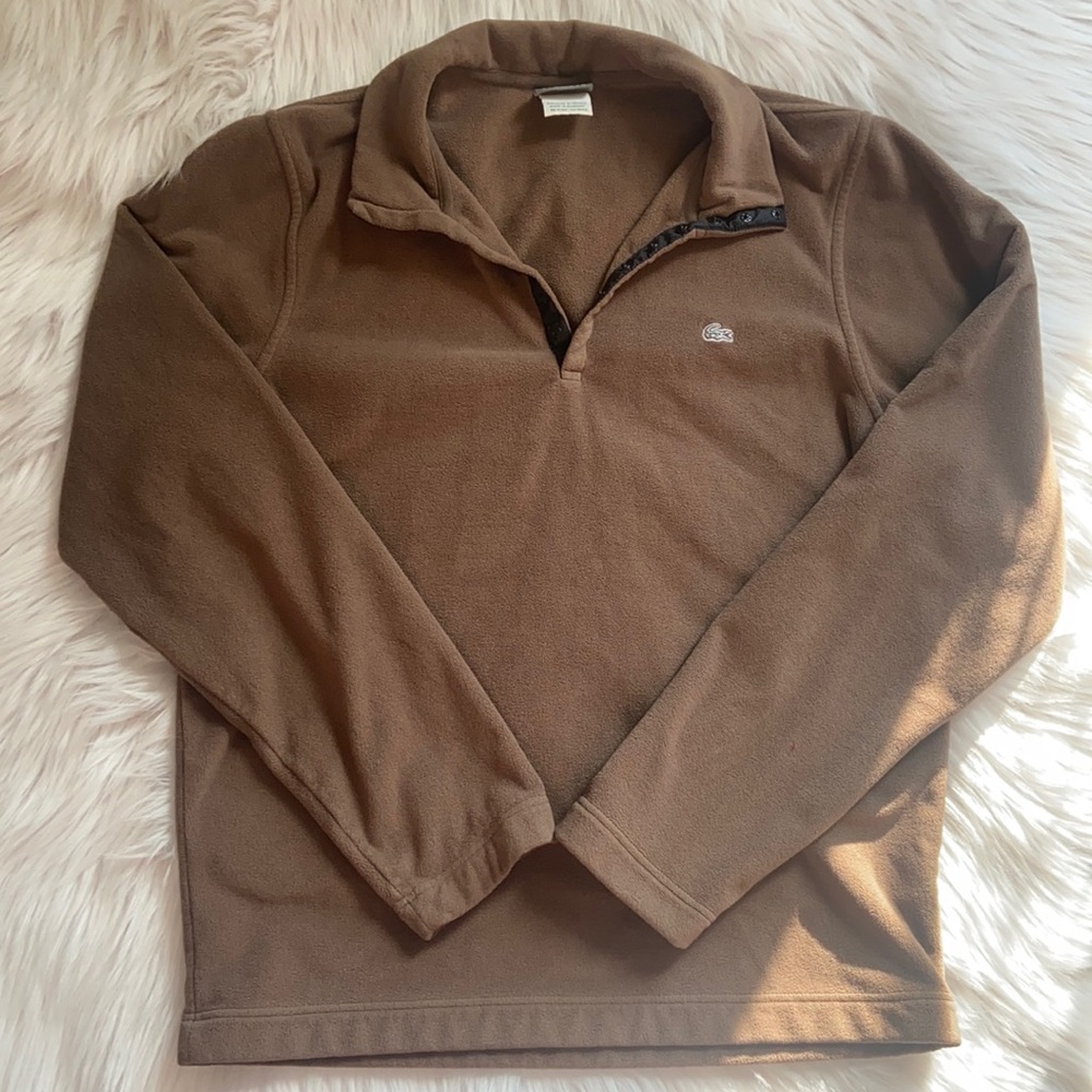 Lacoste brown fleece pullover